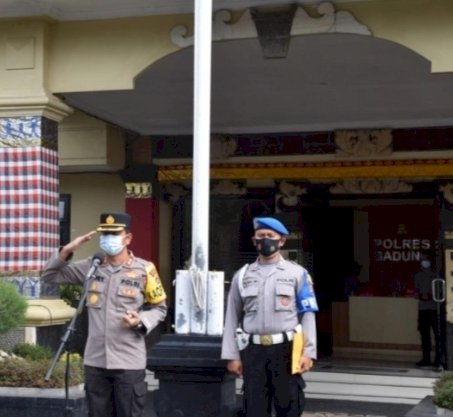 Kapolres Badung Pimpin Apel Kesiapan Operasi Kontijensi Aman Nusa II 2021
