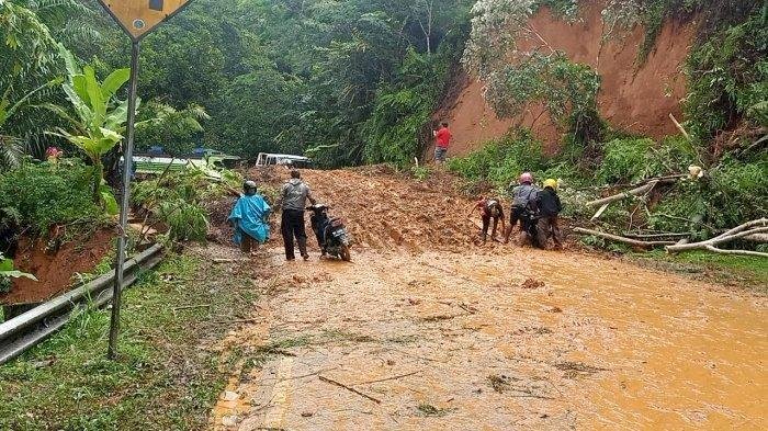 Akibat Gempa, Jalan Trans Sulawesi di Tapalang Mamuju Terputus Karena Longsor